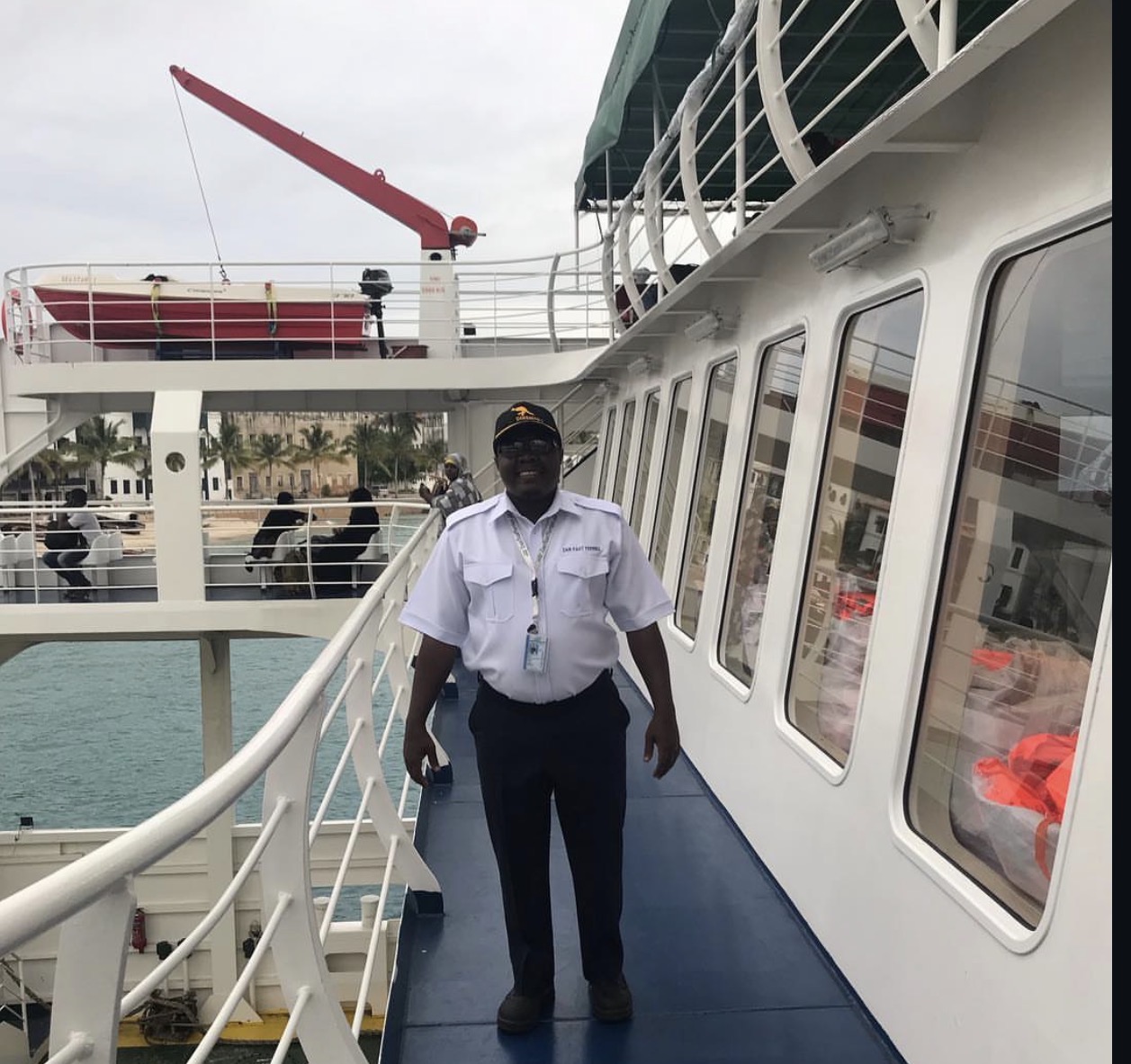 Maritime professional standing on the vessel deck
